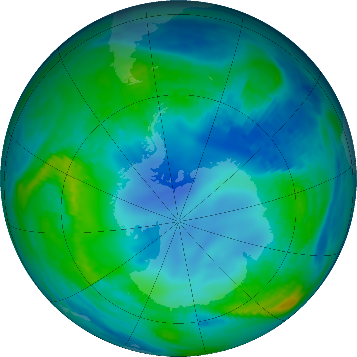 Antarctic ozone map for 11 May 1987